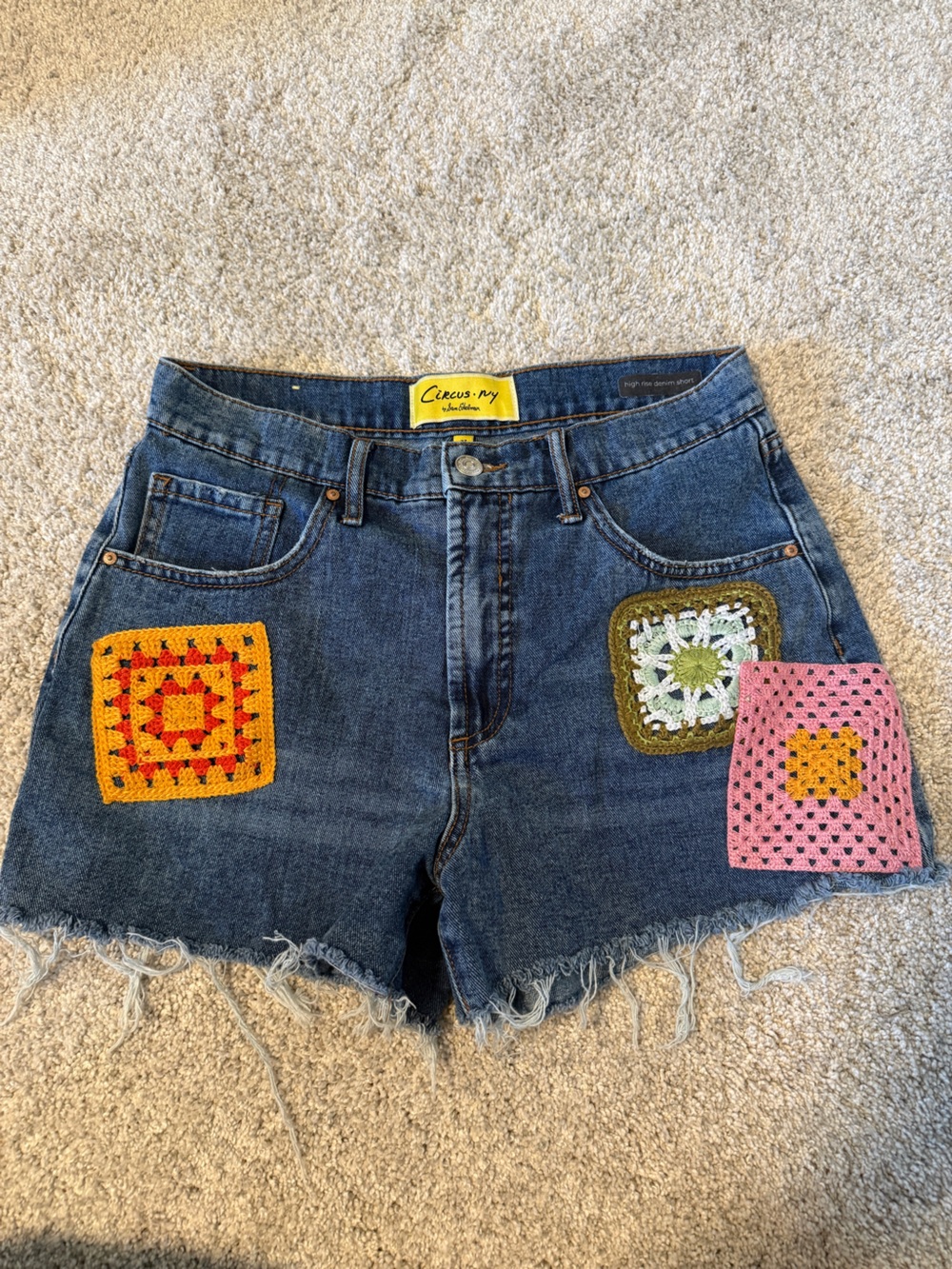 Circus NY by Sam Edelman Crochet Patch Denim Shorts